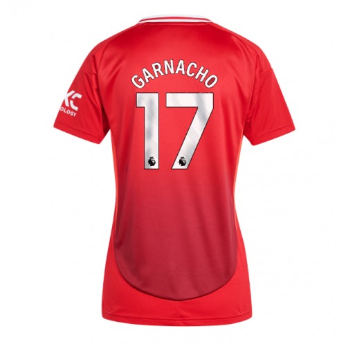 Fotballdrakt Dame Manchester United Alejandro Garnacho #17 Hjemmedrakt 2024-25 Kortermet